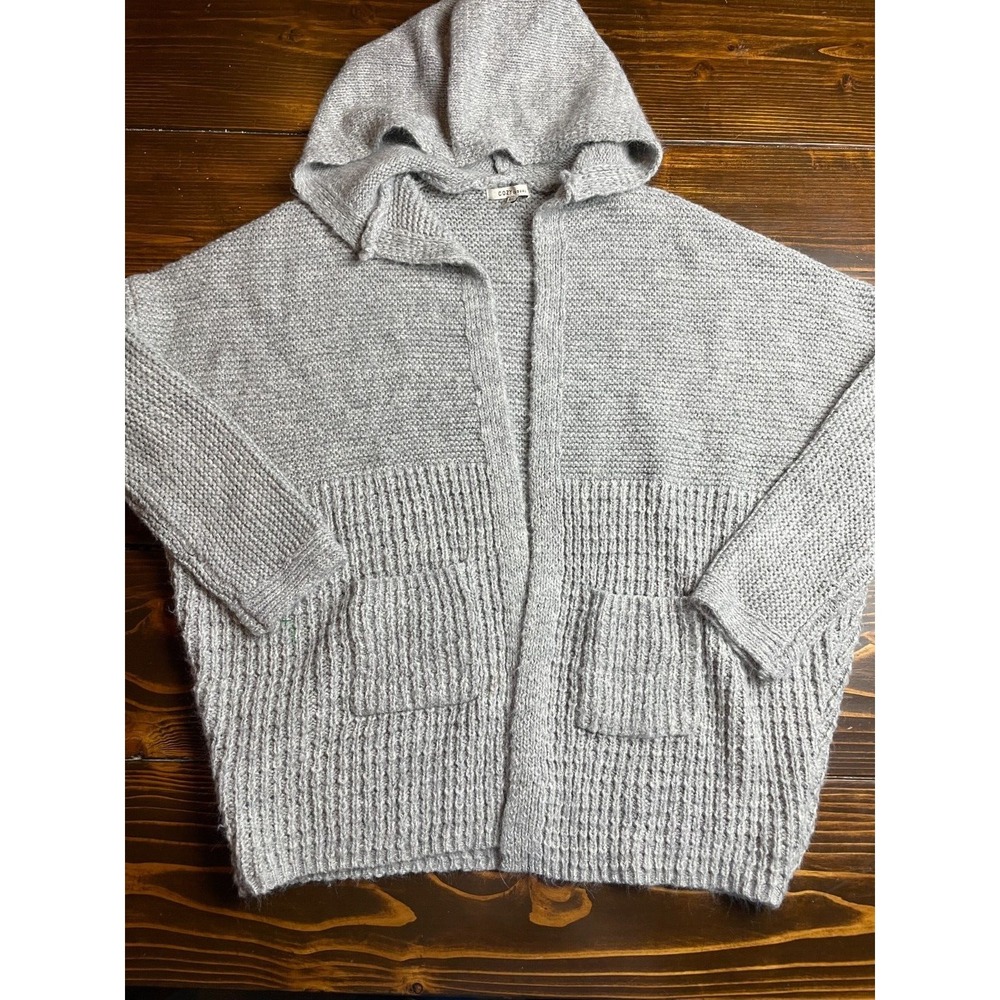 Cozy Casual Sweater, Women's Size Medium, Gray, Pullover, Pocket, Knitted